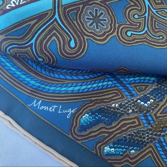 SOLD HERMÈS silk twill L’arbre Du Vent scarf - Picture 13 of 14